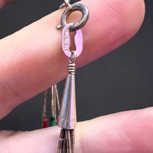 Vintage Native American Signed Liquid Silver Heshi Multi Inlay Bracelet - Picture 12 of 14